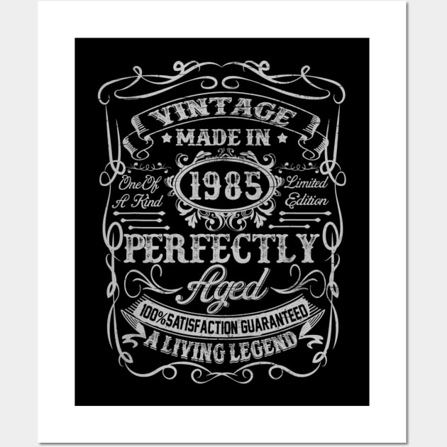 Vintage 1985 35th Birthday 35 Years Old Gift Wall Art by semprebummer7